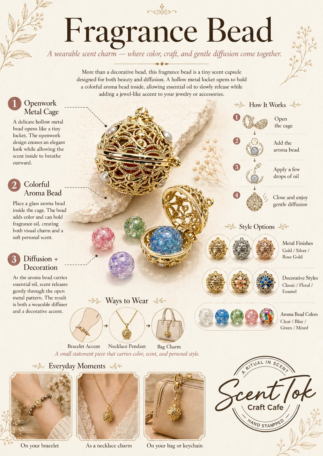 Fragrance bead charm guide