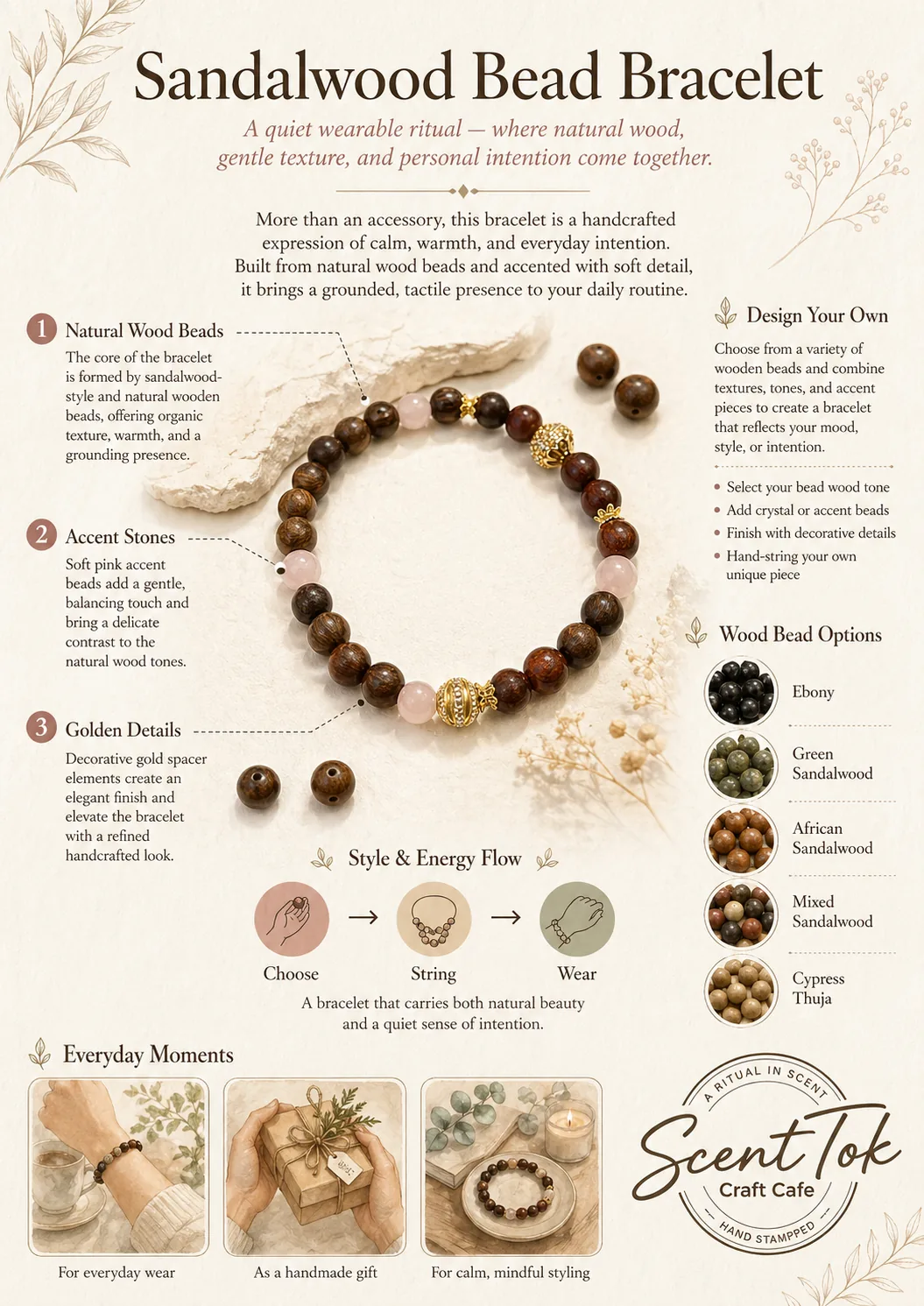 Sandalwood bead bracelet guide