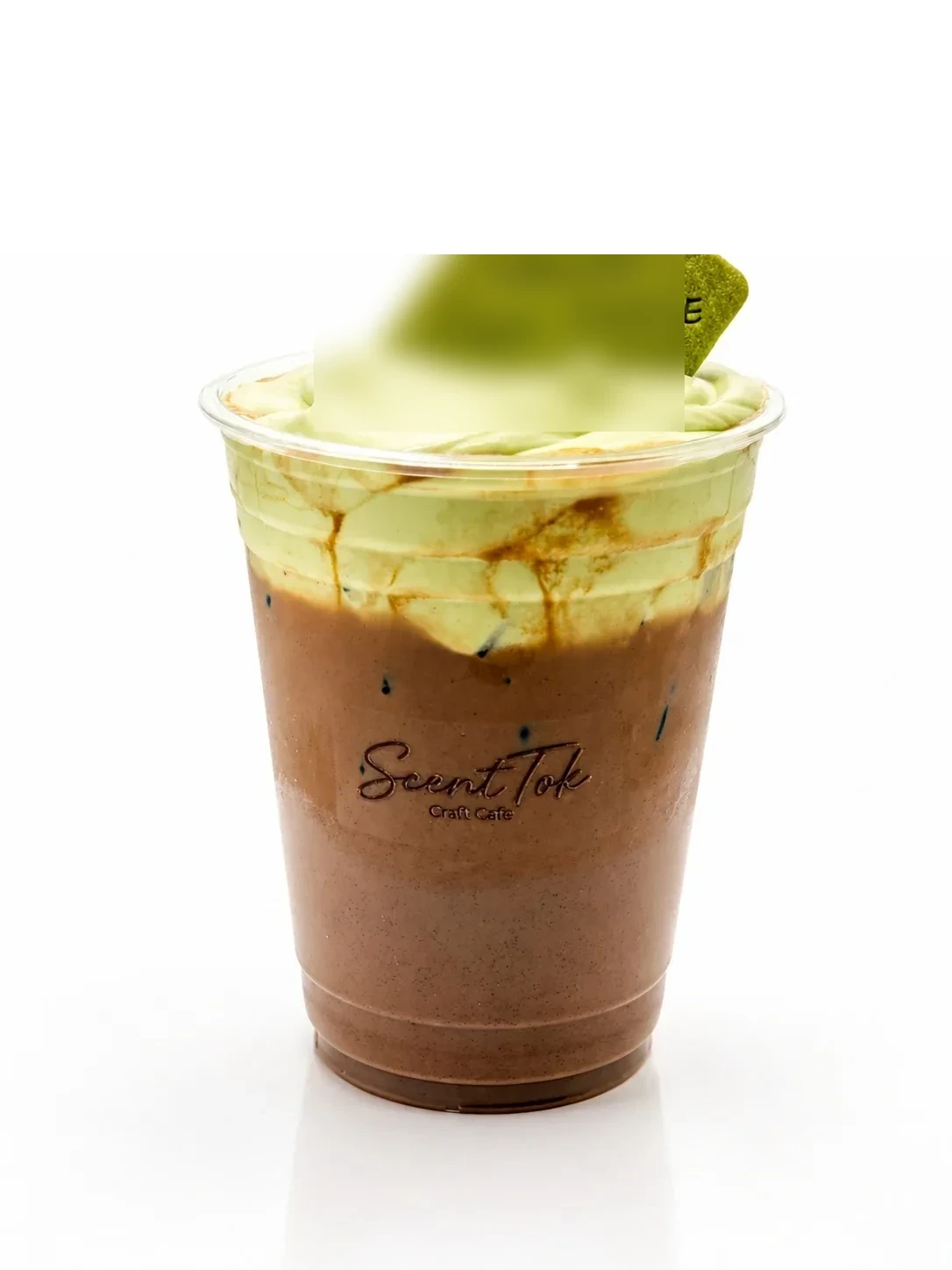Matcha cookie layered drink