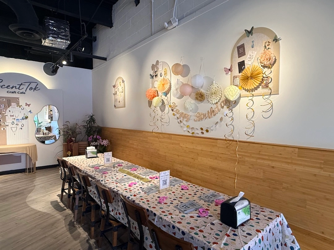Kids enjoying a summer craft camp session at ScentTok Craft Cafe
