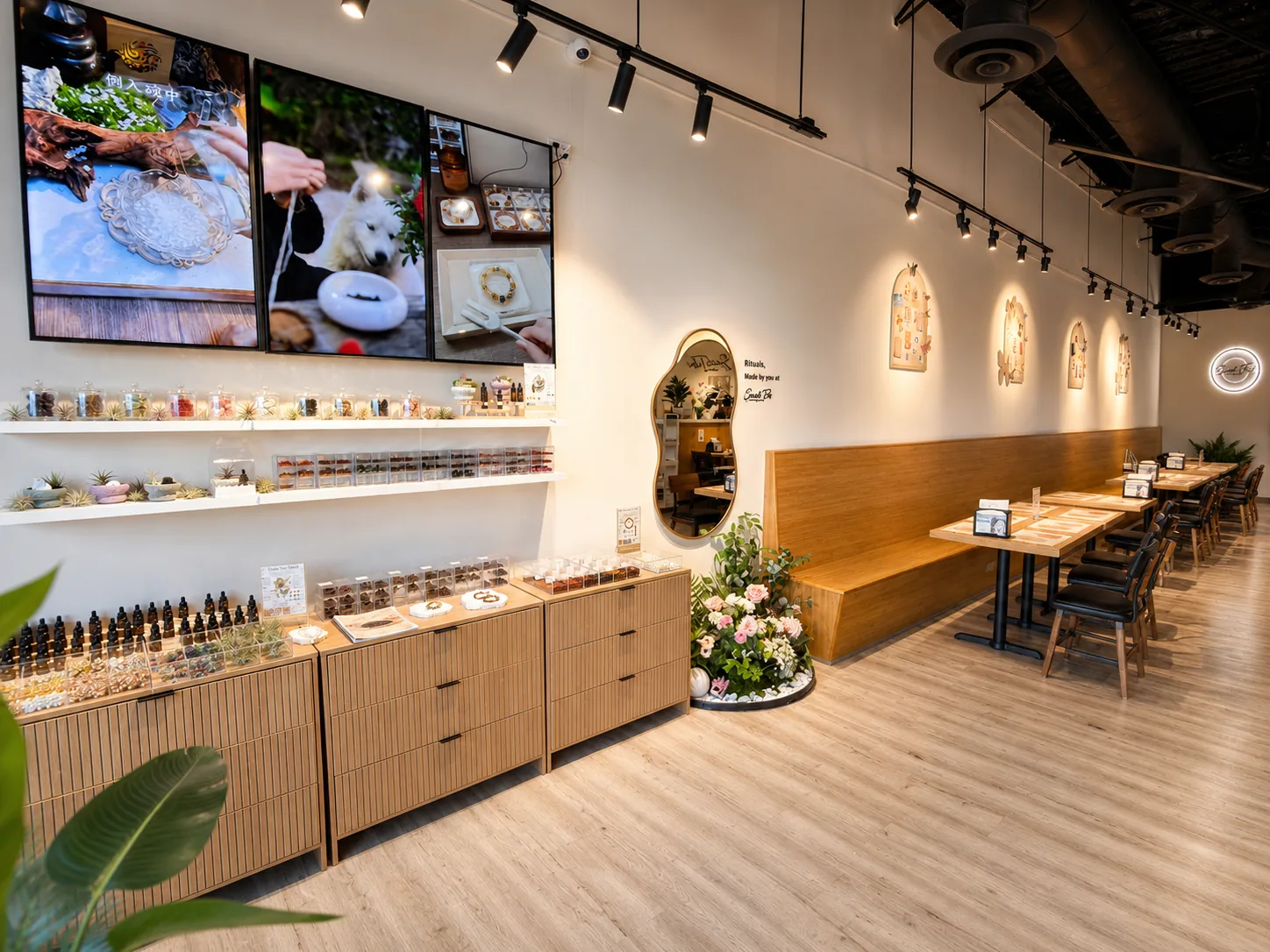 Aroma and crystal display wall